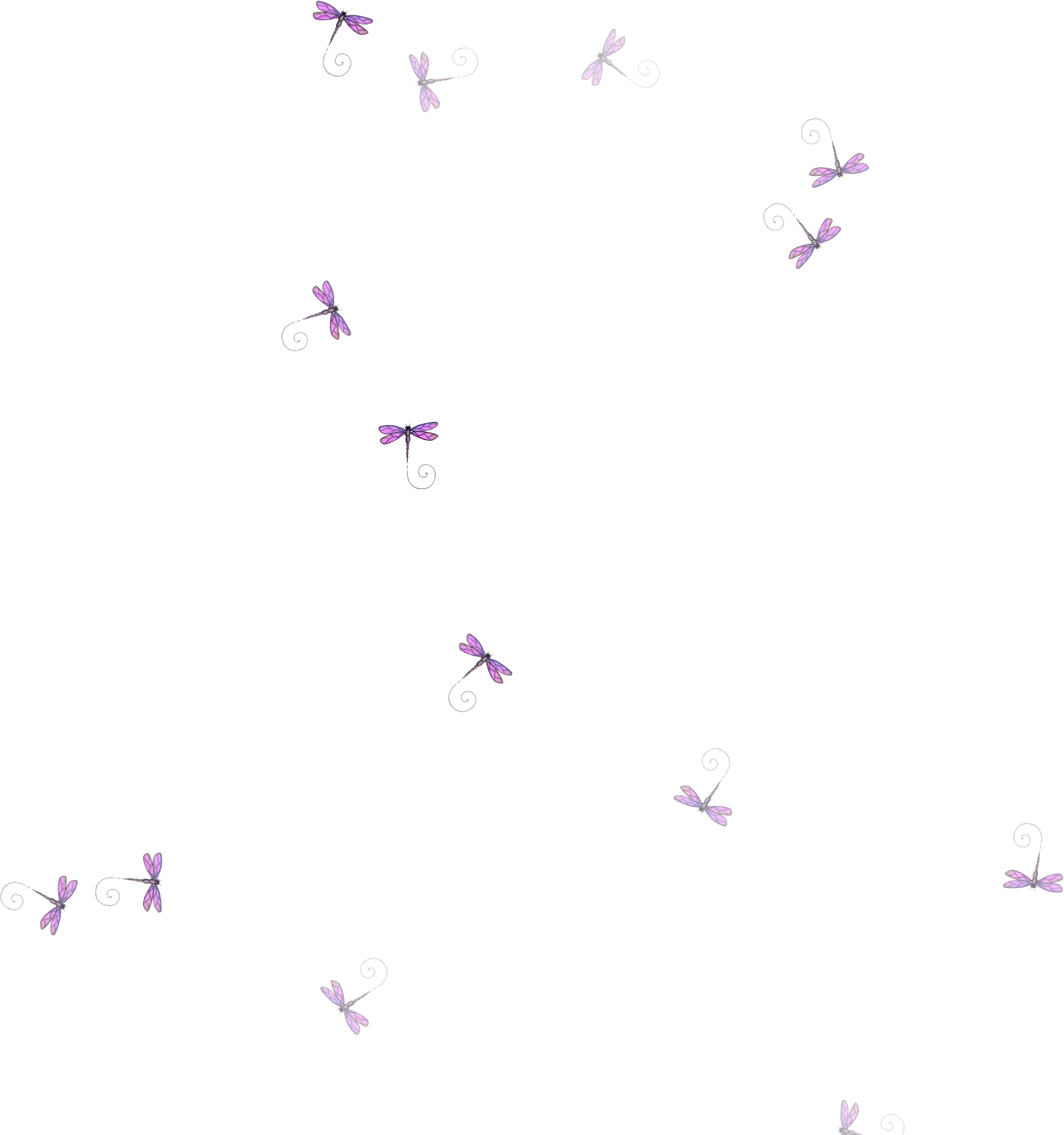 Scattered Purple Dragonflies Illustration