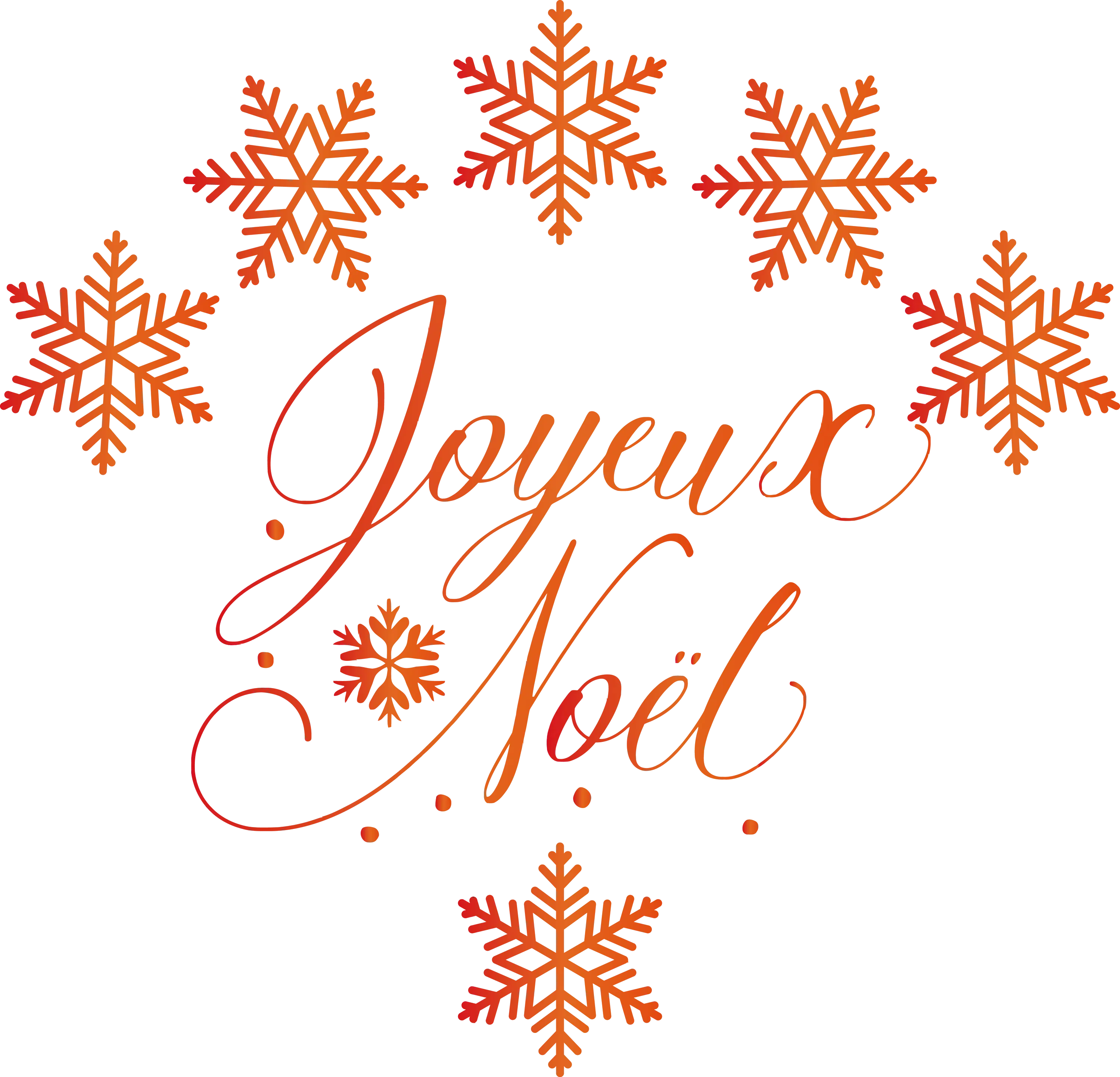 Joyeux Noël Text with Snowflake Decorations