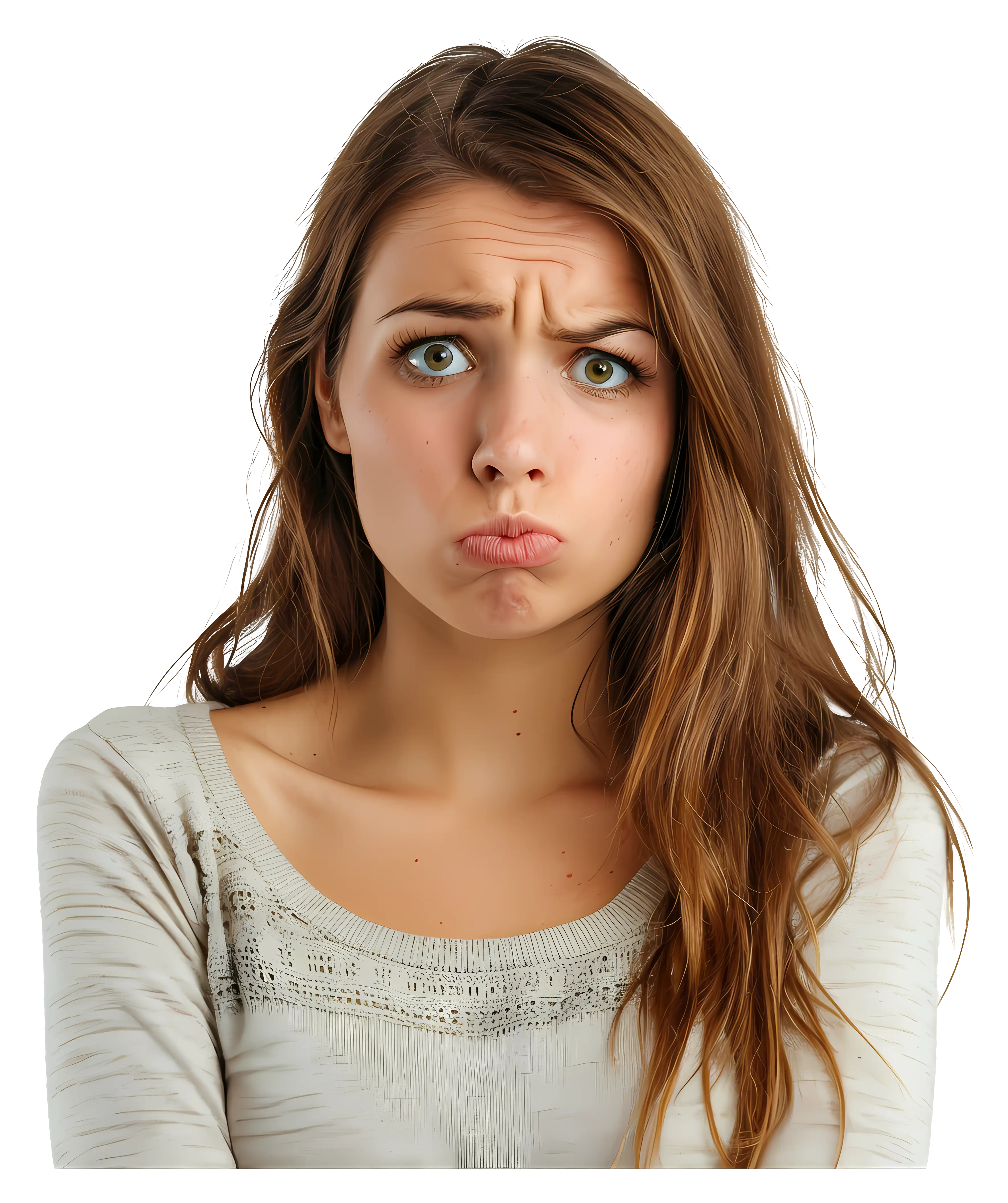 Puzzled Woman Expression Conveying Uncertainty