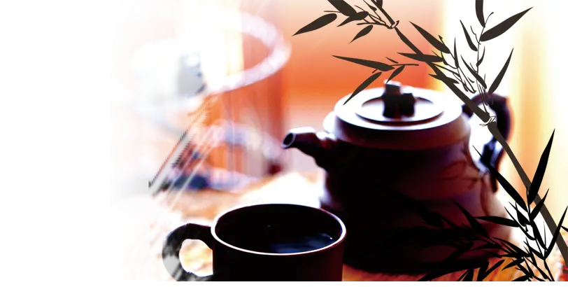 Teapot and Cup with Bamboo