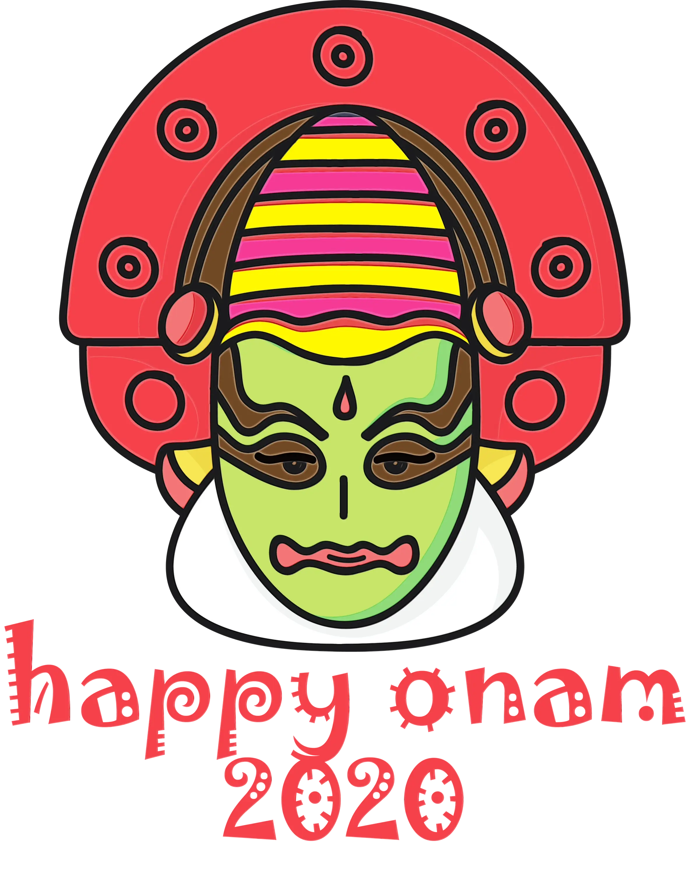 Onam 2020 Kathakali Face Greeting Design