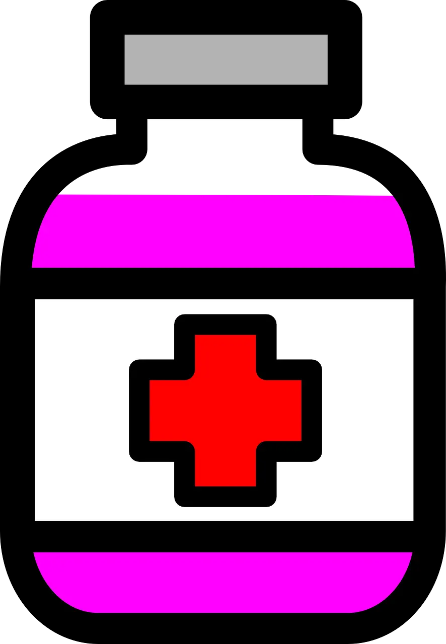 Medicine Bottle with Cross Symbol