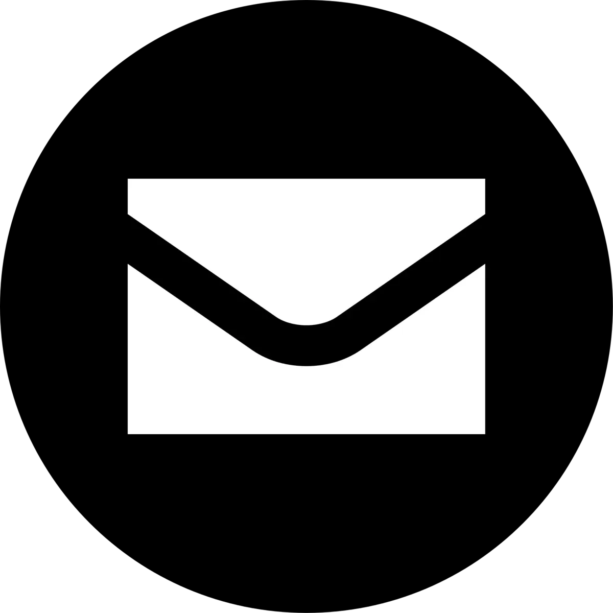 Inverted Black and White Envelope Icon Design