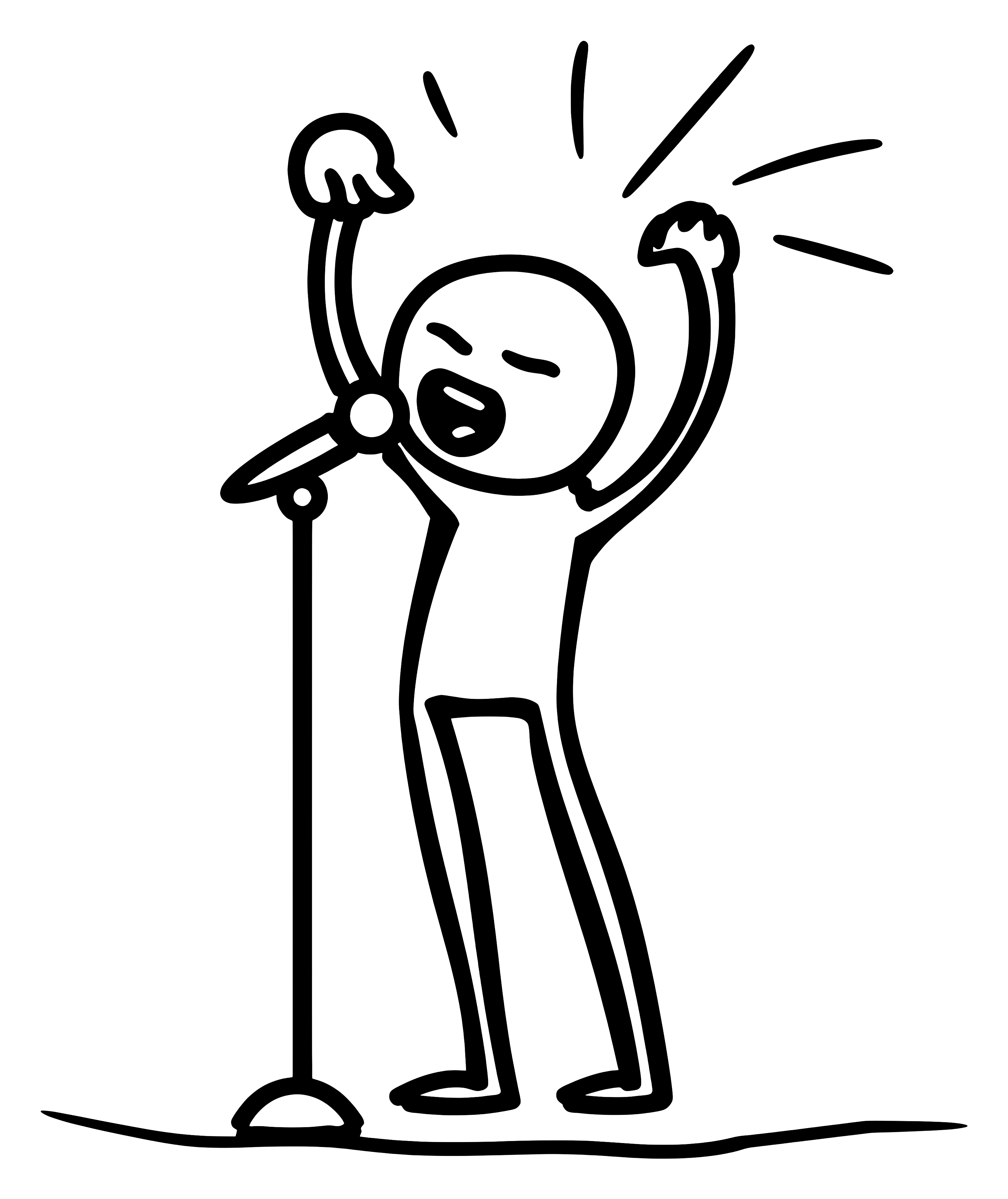 Singing Stick Figure Illustration