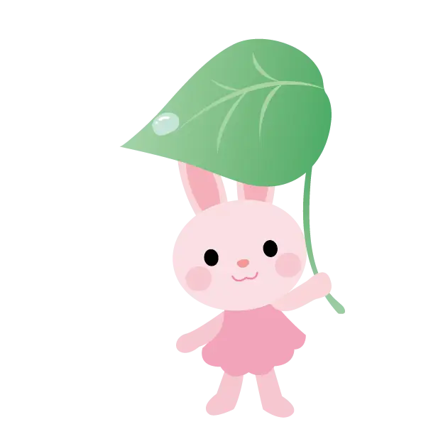 Cute Bunny with Leaf