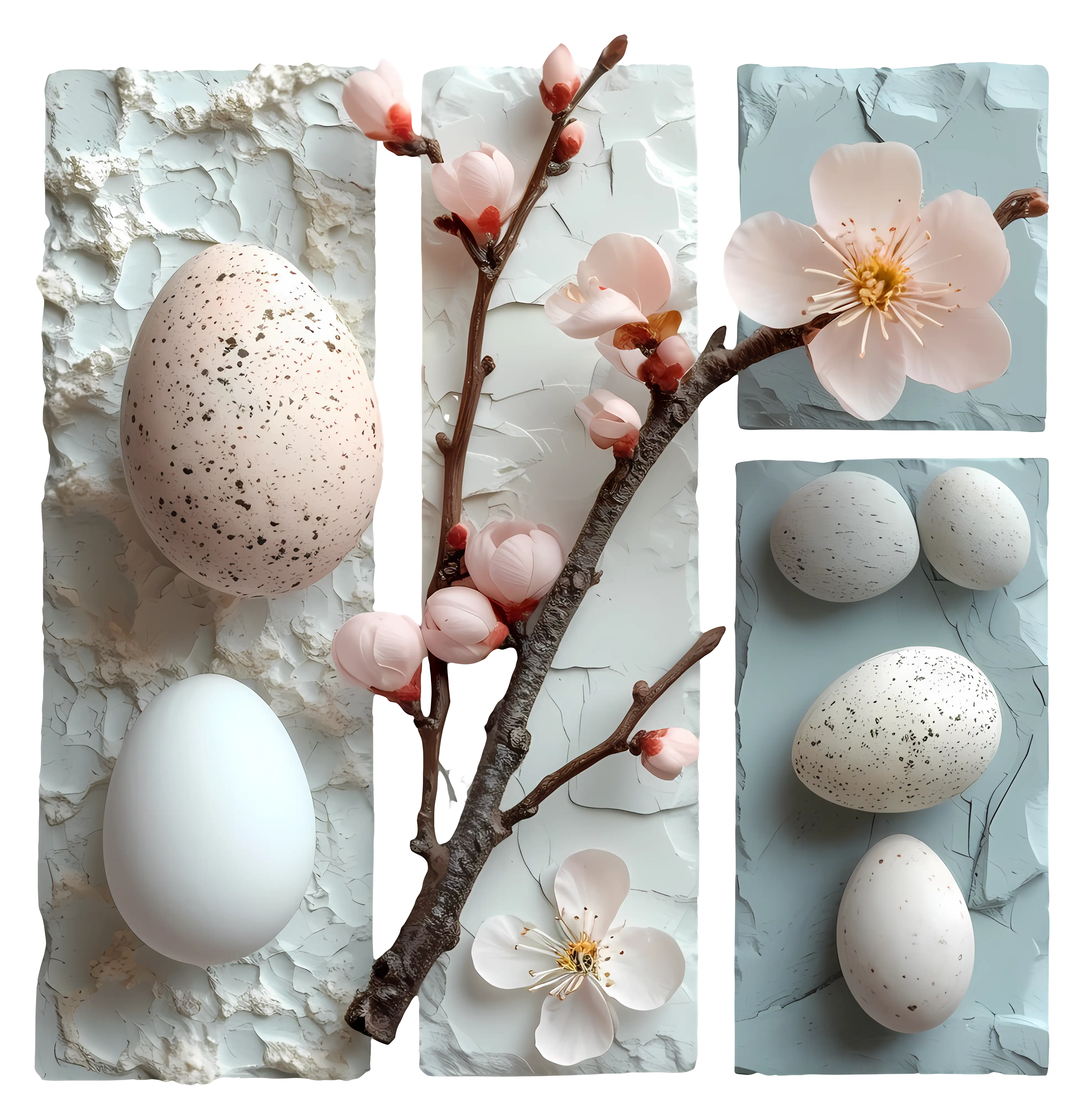 Eggs and Blossoming Flowers
