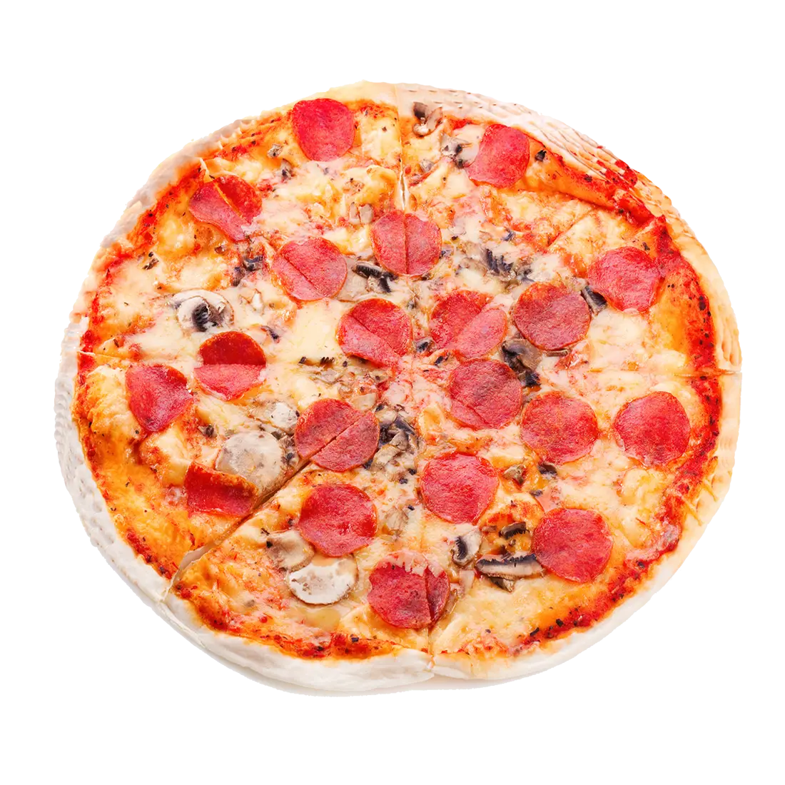 Delicious Pepperoni Pizza Top View