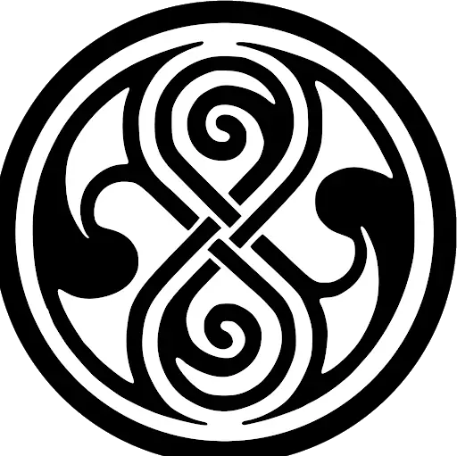 Circular Black-and-White Tribal Logo