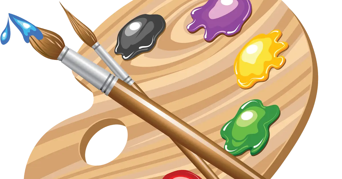 Paint Palette with Brushes for Art Creation