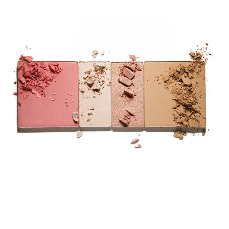 Crushed Makeup Powders in a Palette
