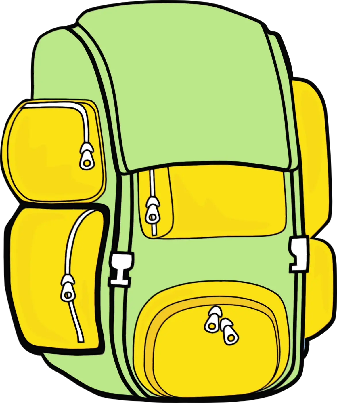 Green and Yellow Backpack Illustration