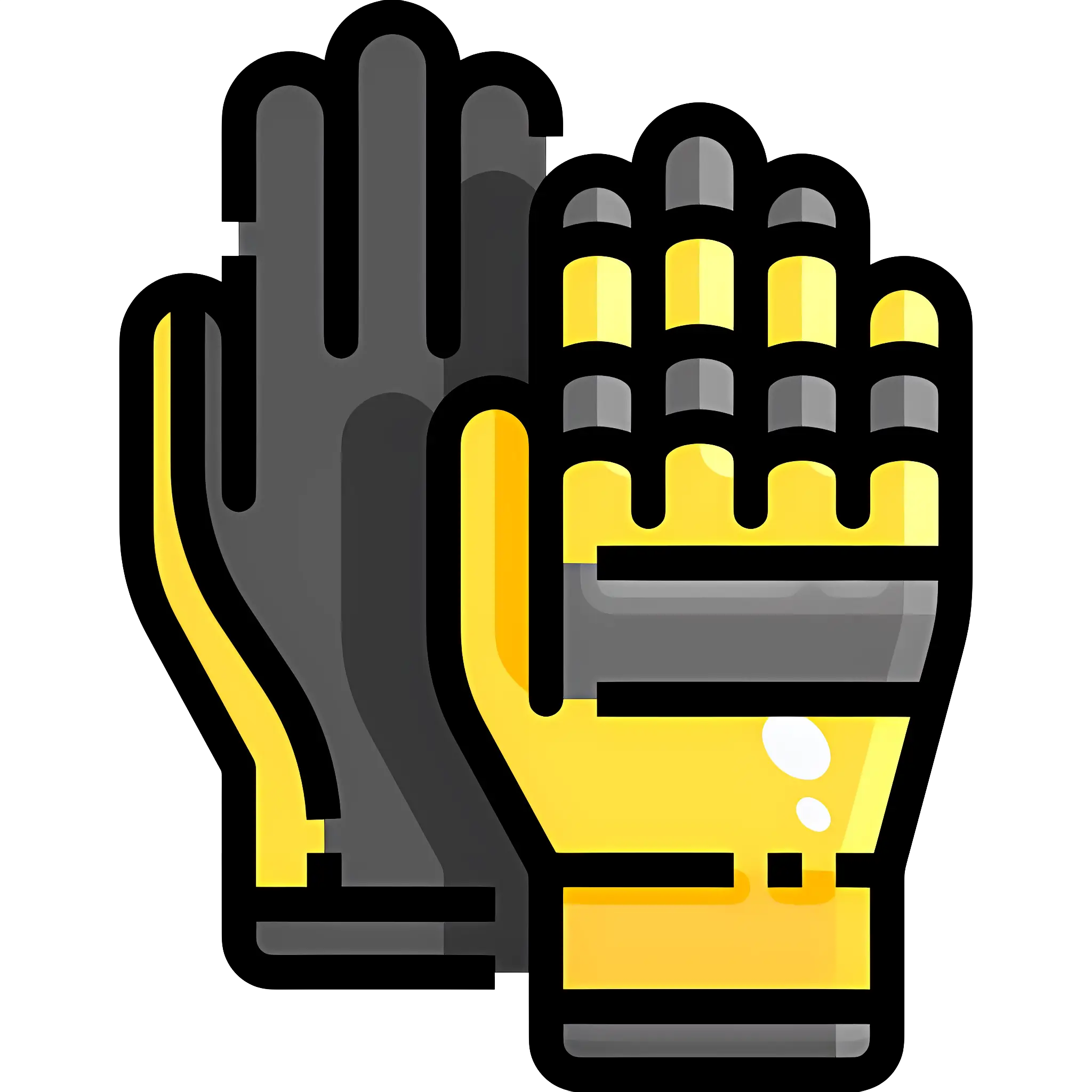 Yellow and Black Work Gloves