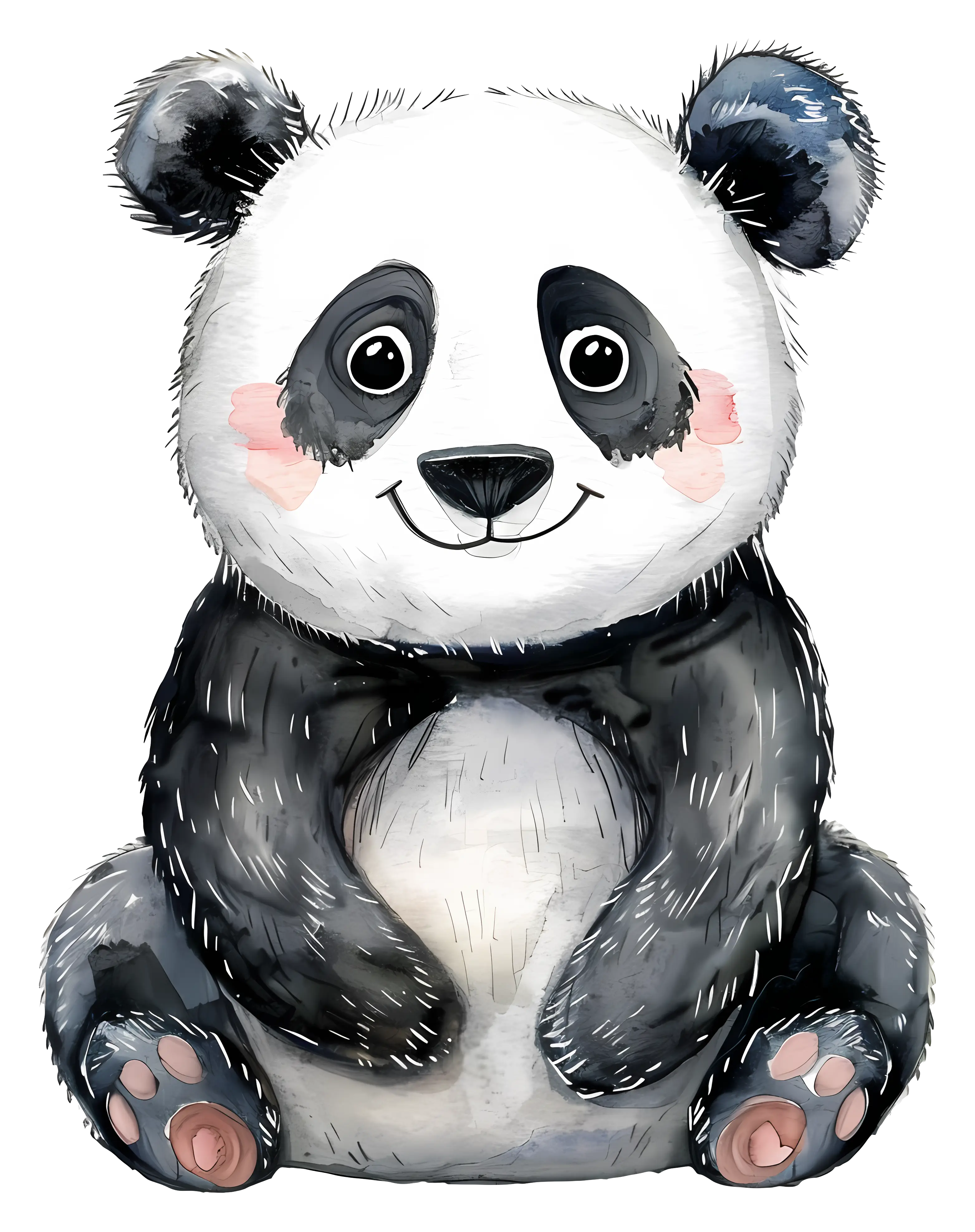 Cute Panda Bear Cartoon Illustration