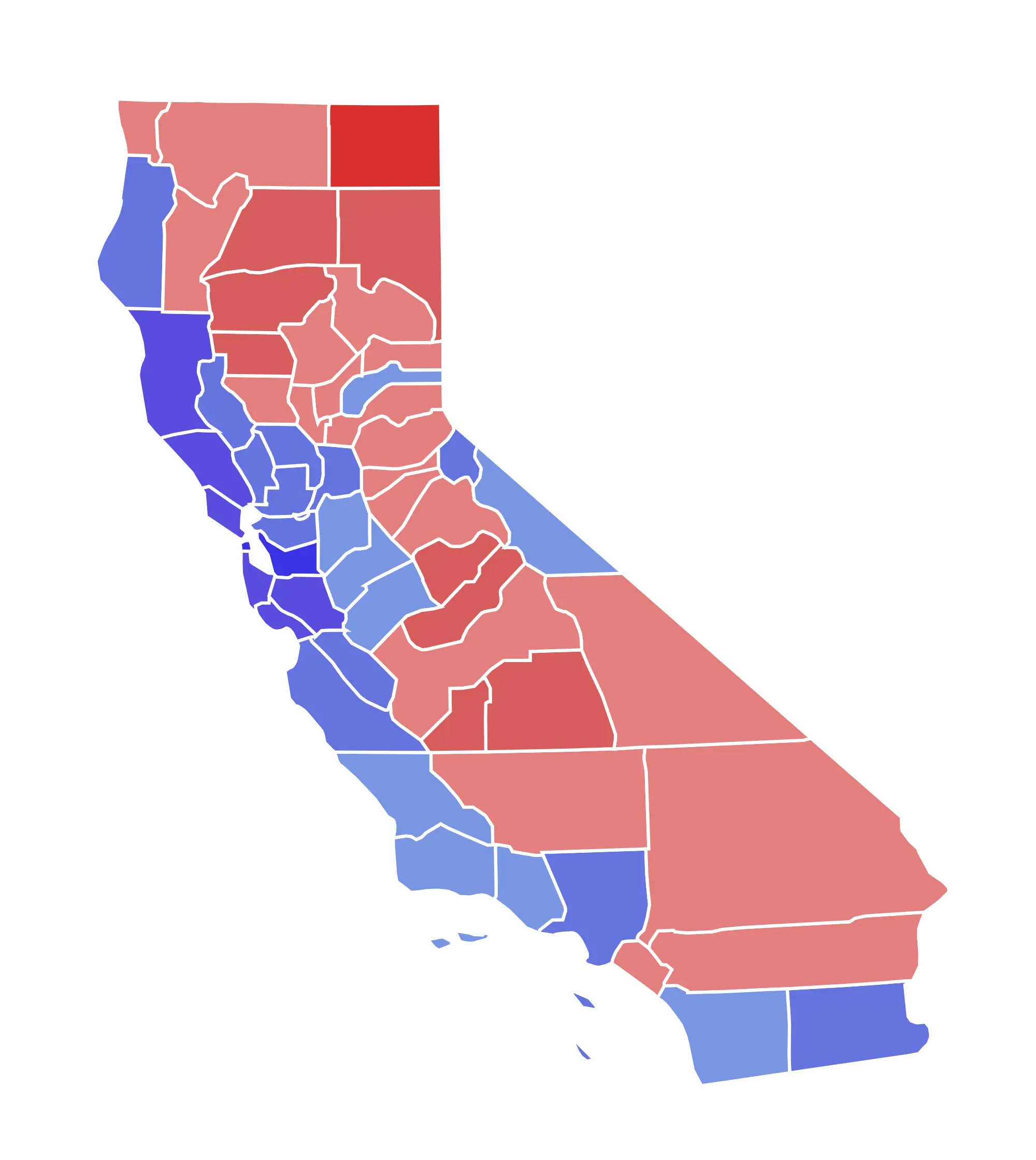 California Map Depicting Election Results