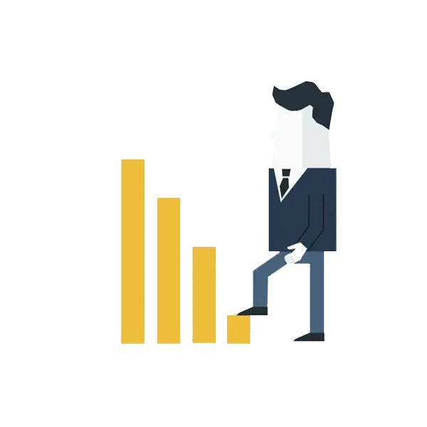 Businessman Climbing Growth Chart
