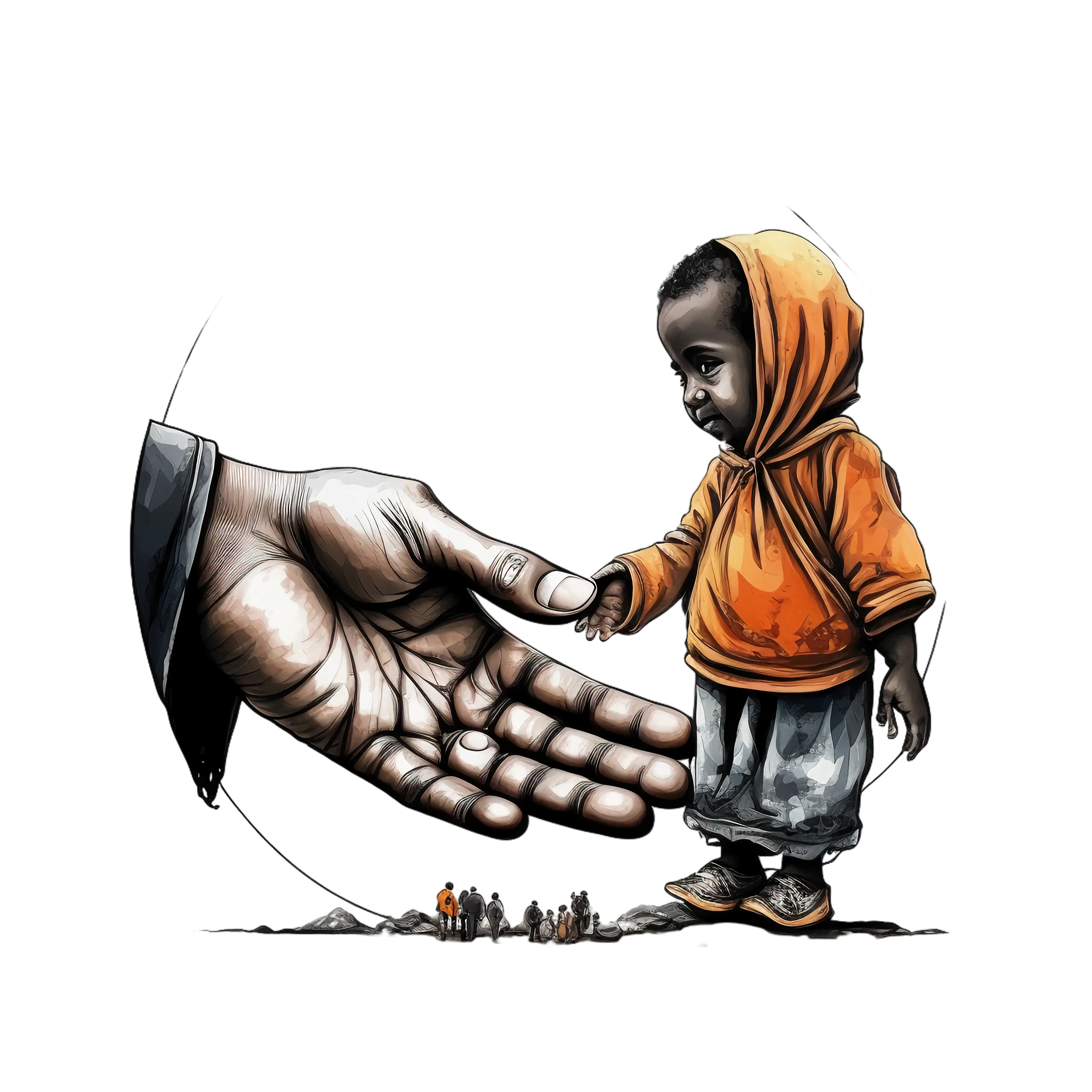 Child Holding a Helping Hand