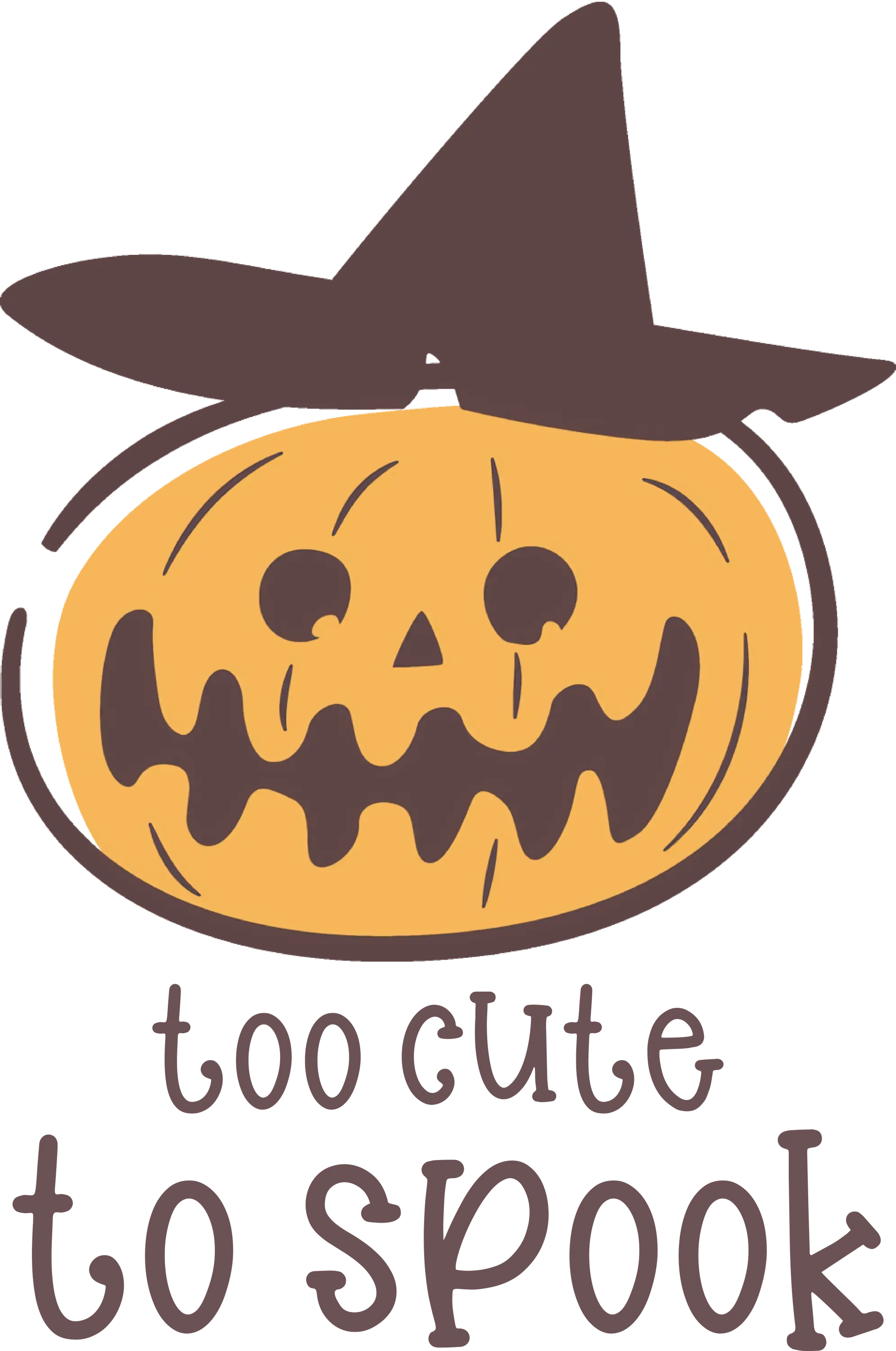 Halloween Pumpkin with Witch Hat and &#039;Too Cute to Spook&#039;