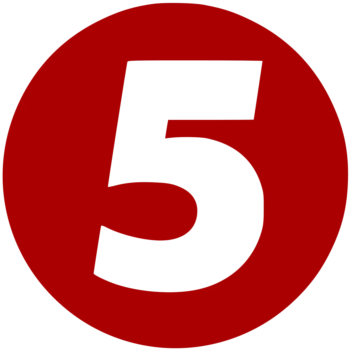 Red Number Five Symbol