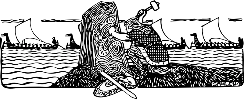 Viking in Battle Artistic Illustration