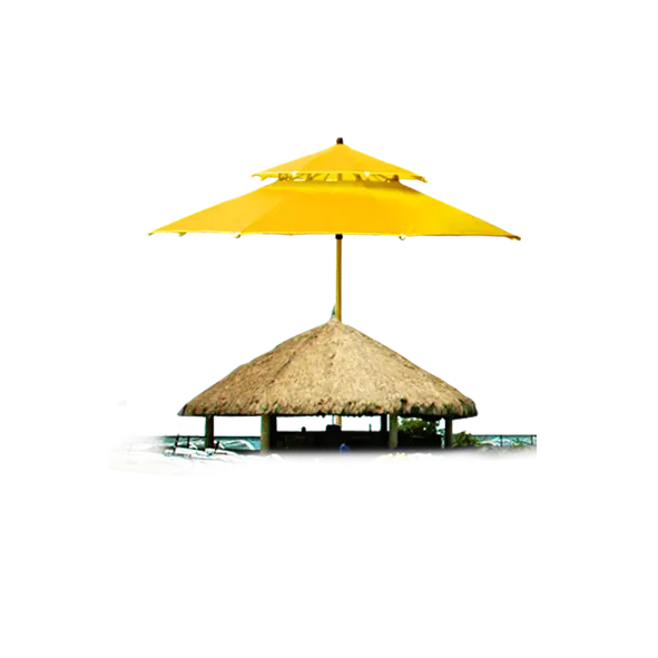 Yellow Umbrella with Straw Shade