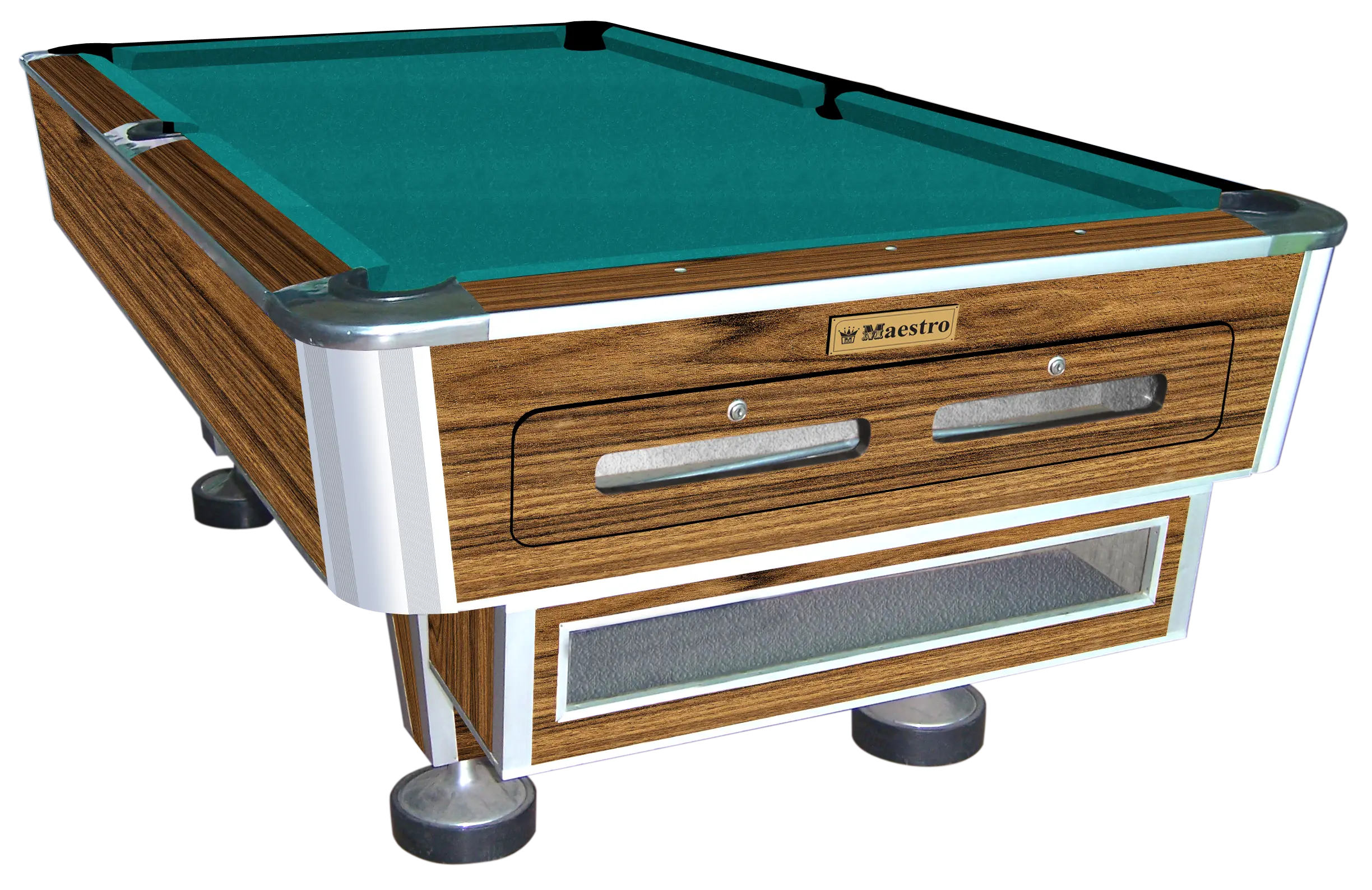 Wooden Billiard Table with Green Felt