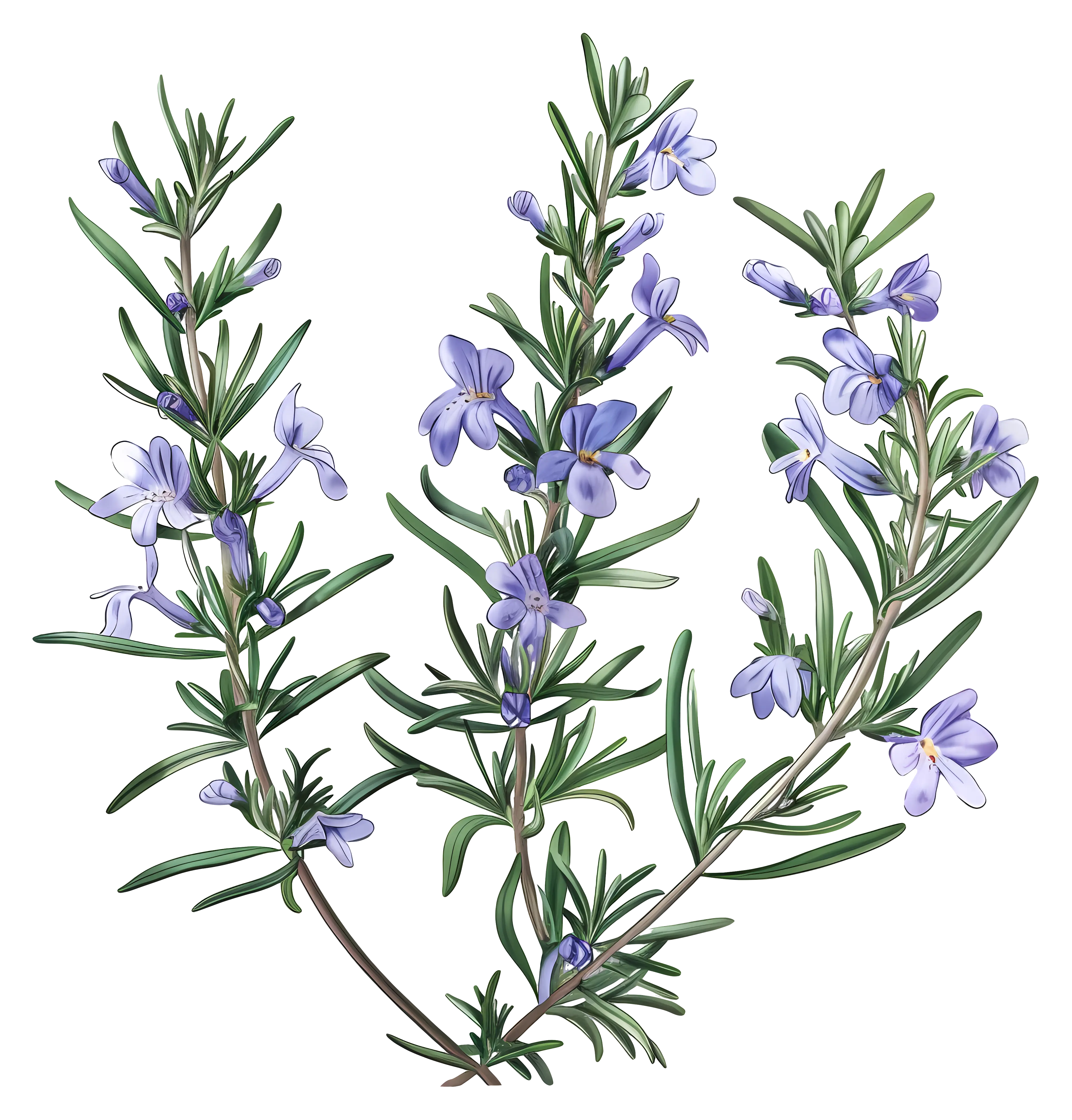 Rosemary Herb Branch with Flowers