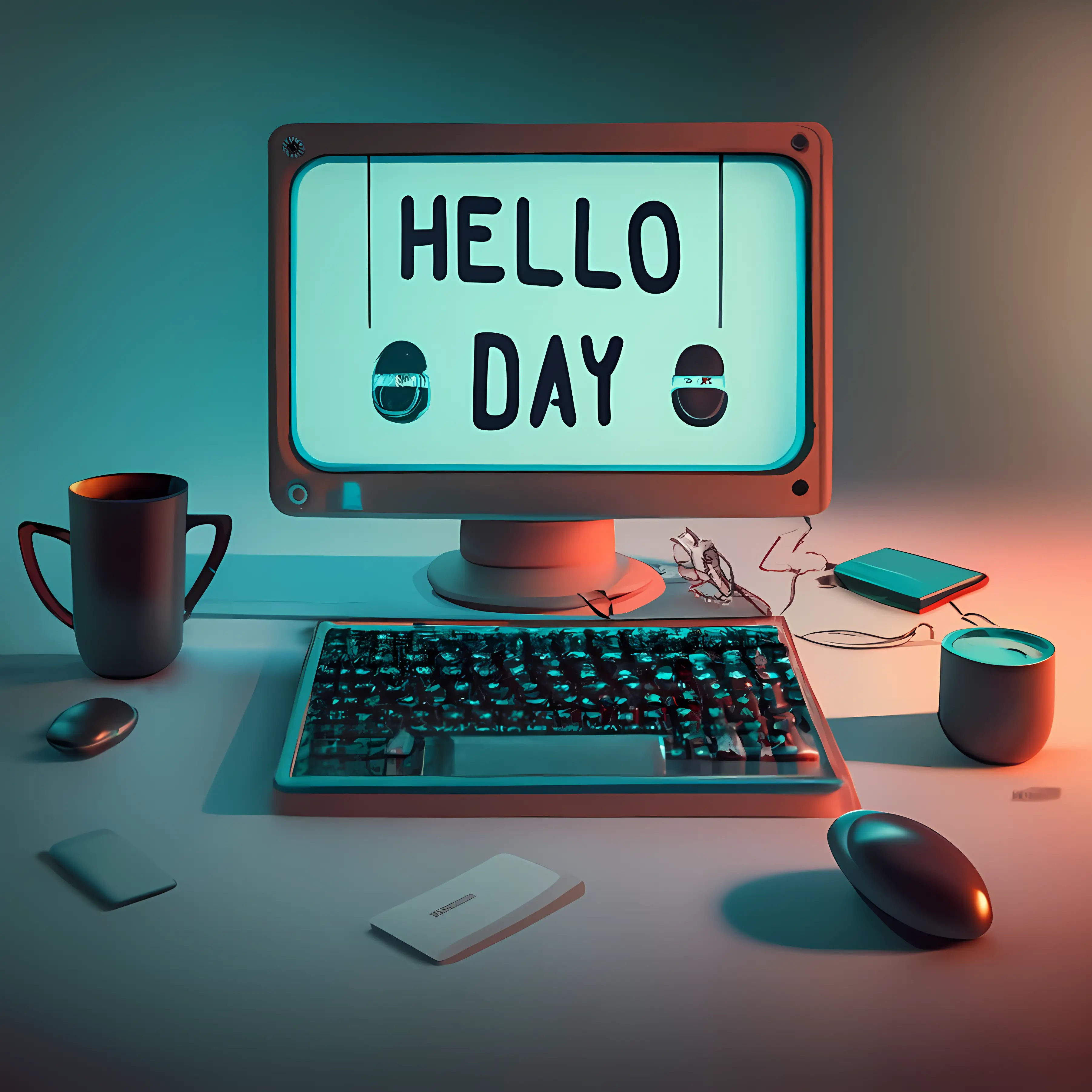 Hello Day on Computer Screen