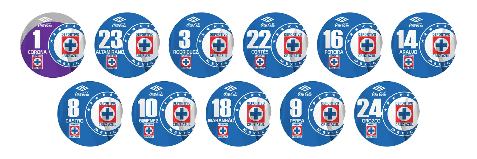 Cruz Azul Soccer Team Badges