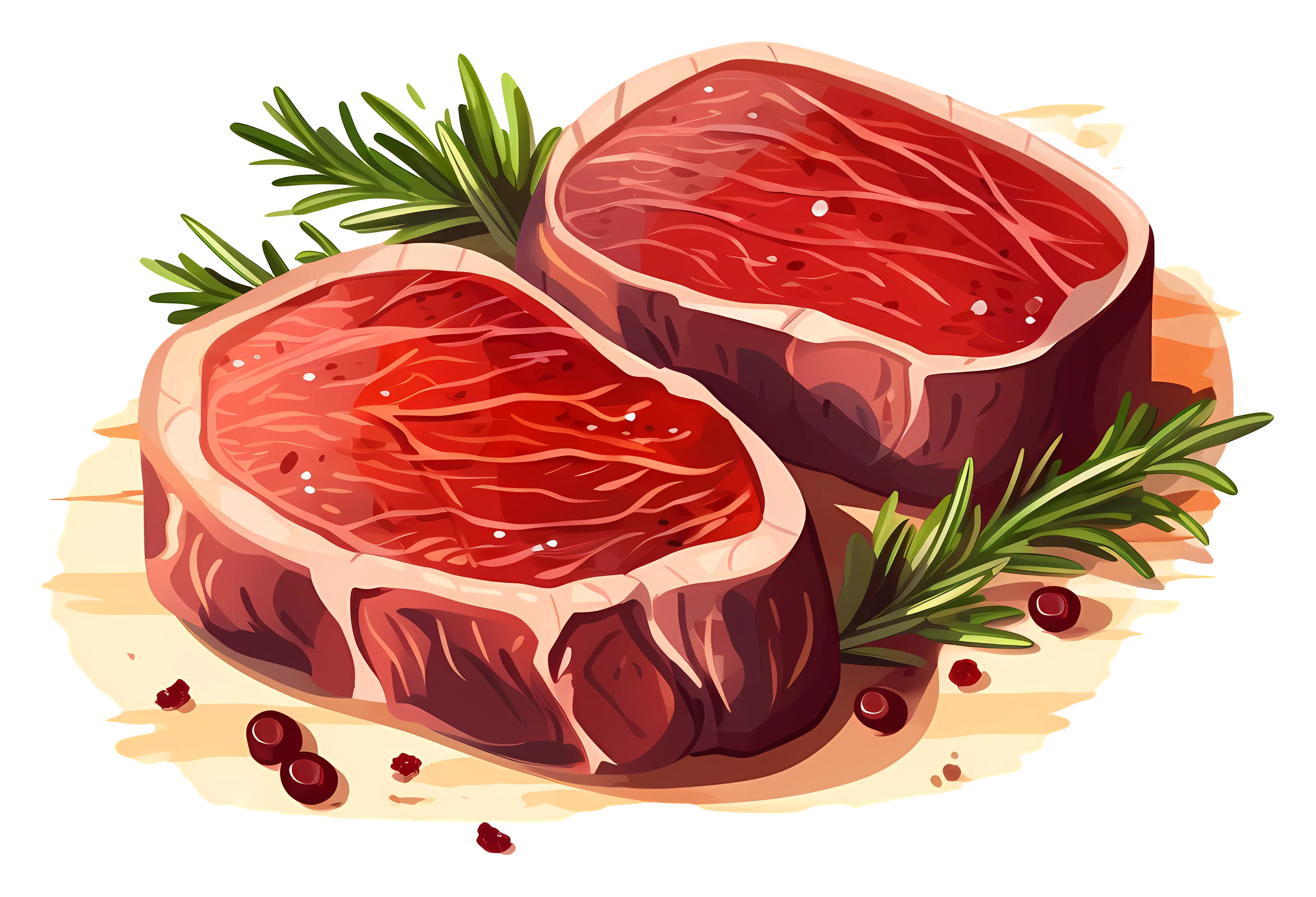 Fresh Raw Steak with Garnish
