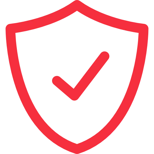 Shield with Red Checkmark Icon