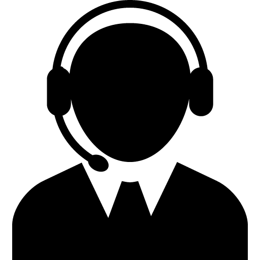 Customer Service Icon with Headset for Support Systems