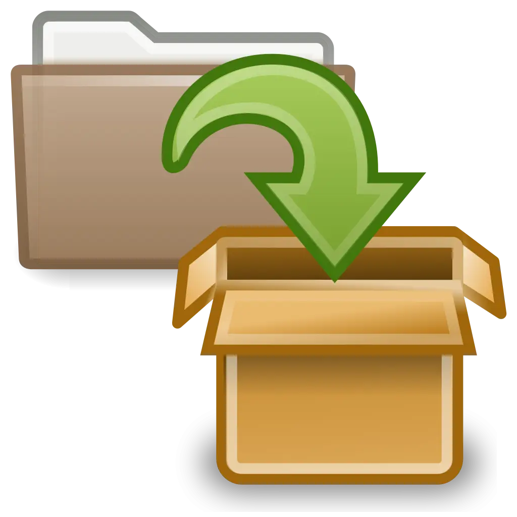 Folder and Box Icon for File Storage