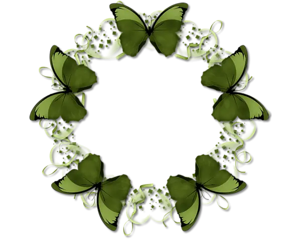 Green Butterfly Wreath Decoration