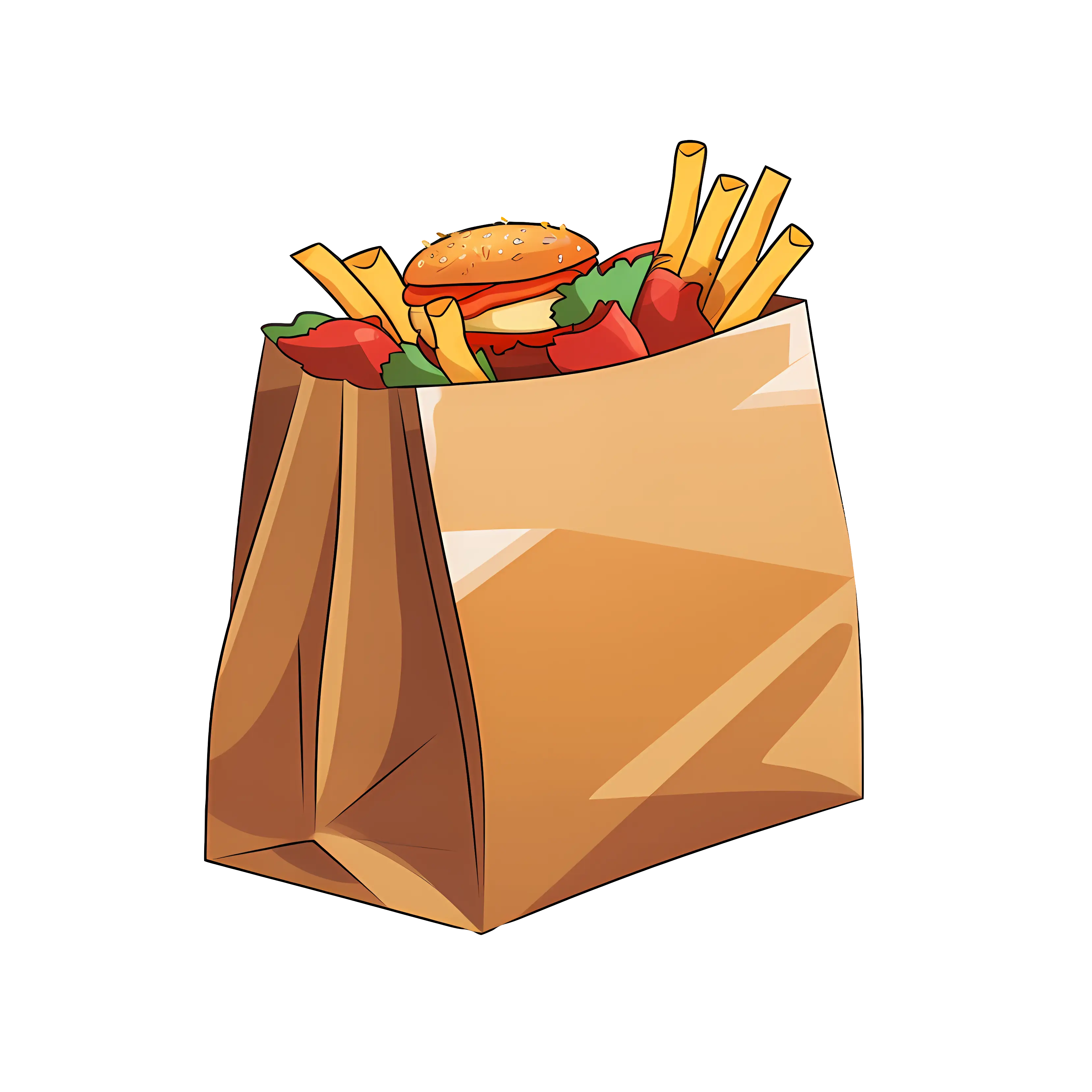 Fast Food Package with Burger and Fries