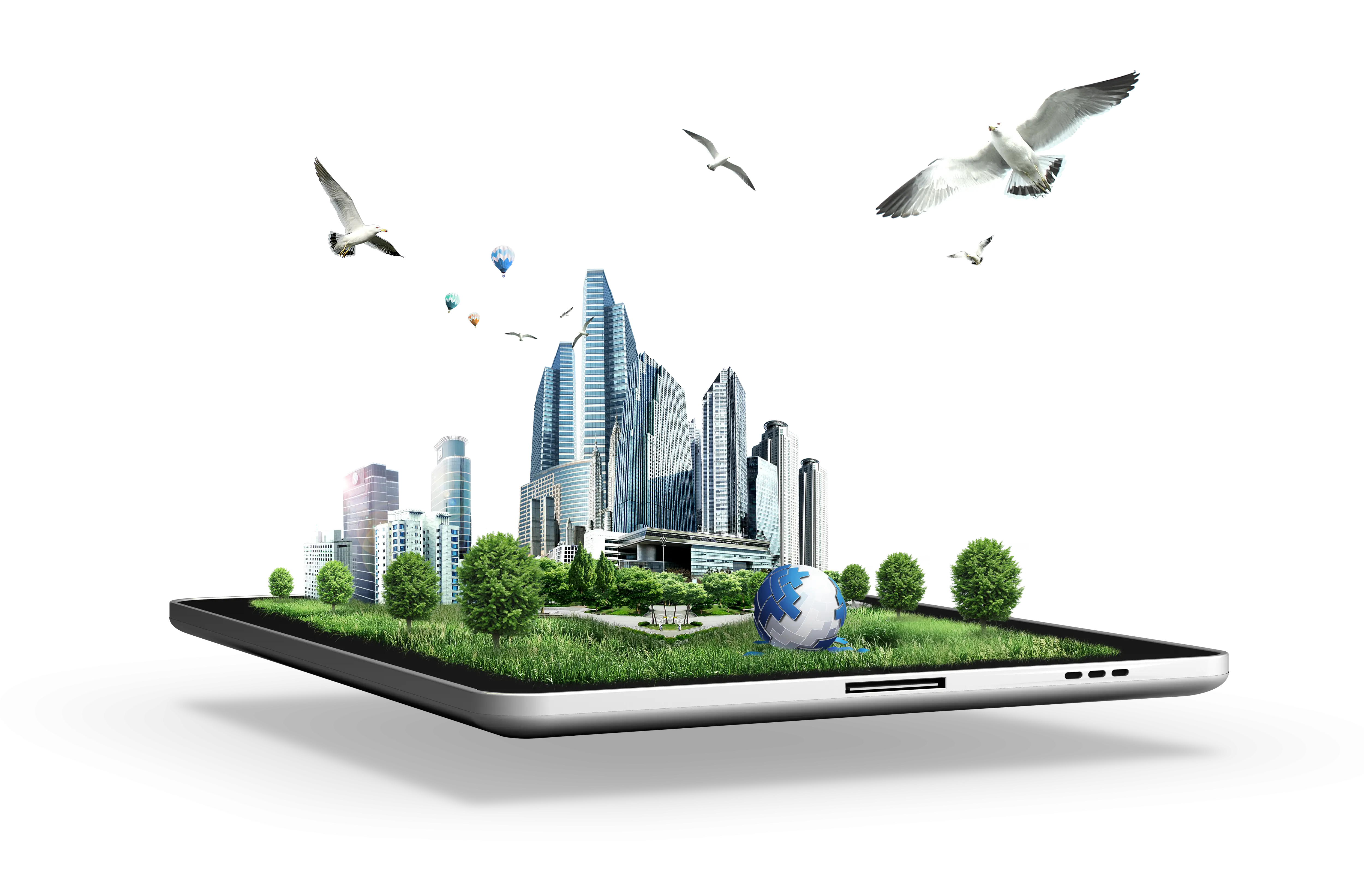 Virtual Cityscape on Tablet