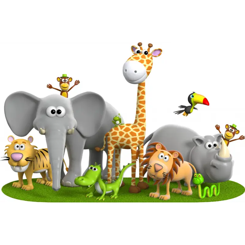 Cute Animals in Cartoon Style