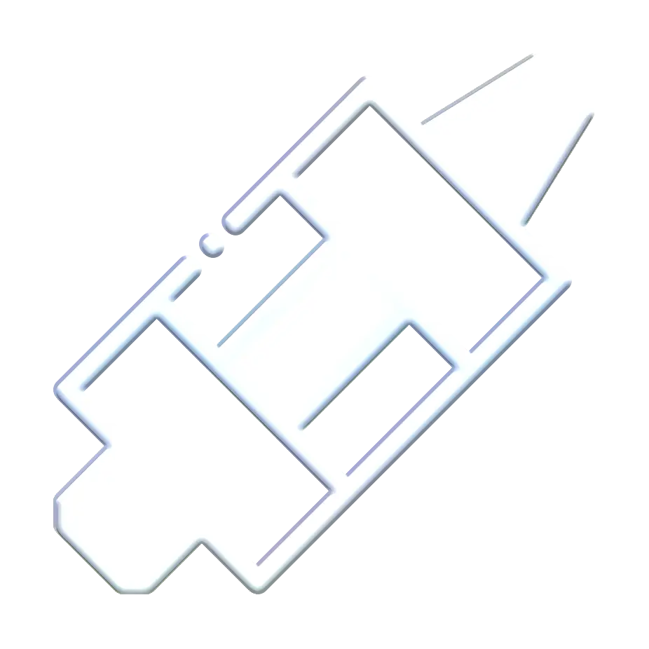 Minimalistic Rocket Outline Illustration