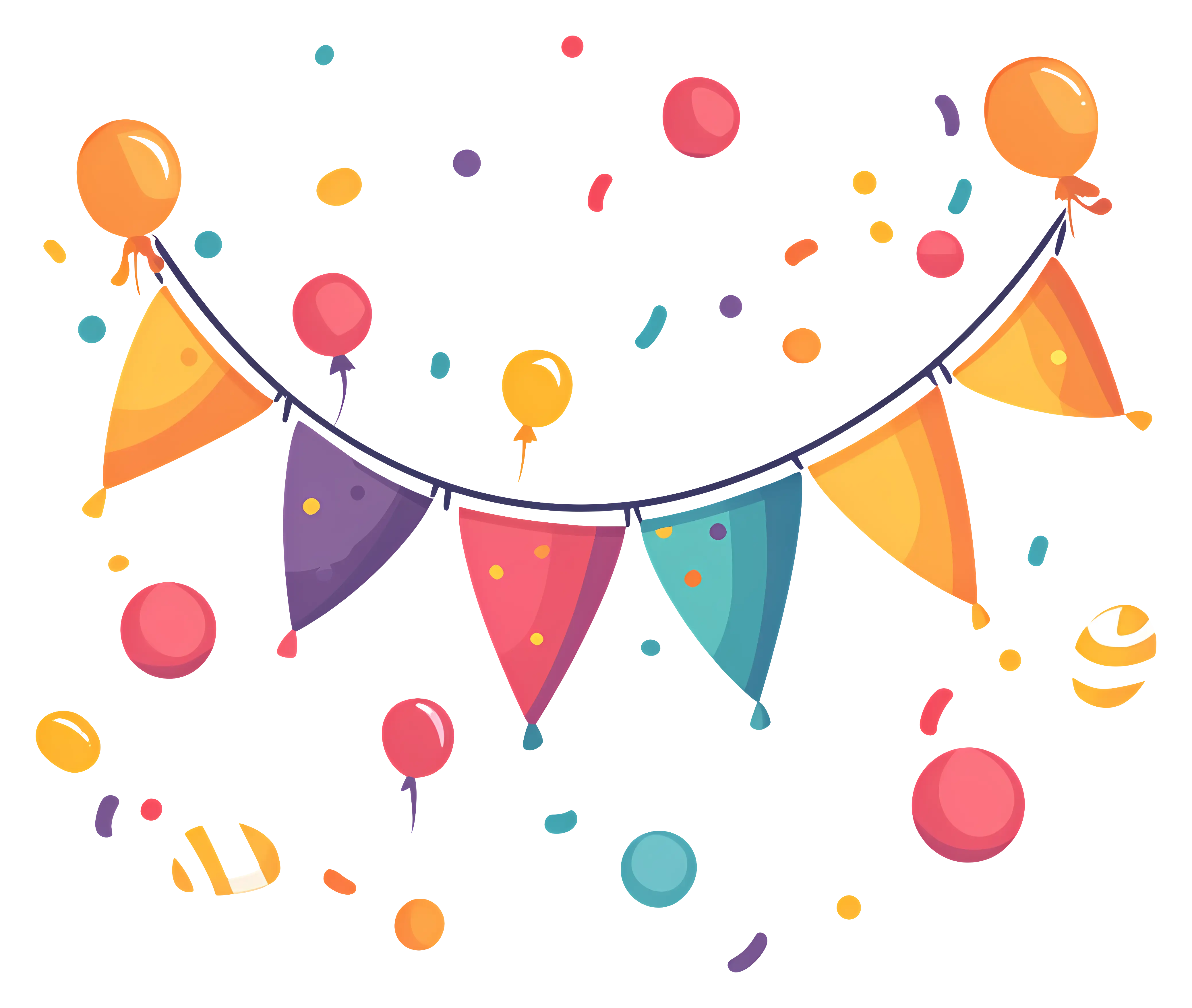Colorful Balloons and Bunting for Party Decoration