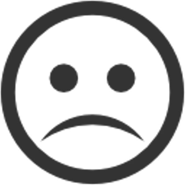 Sad Face Emoji in Black and White Design