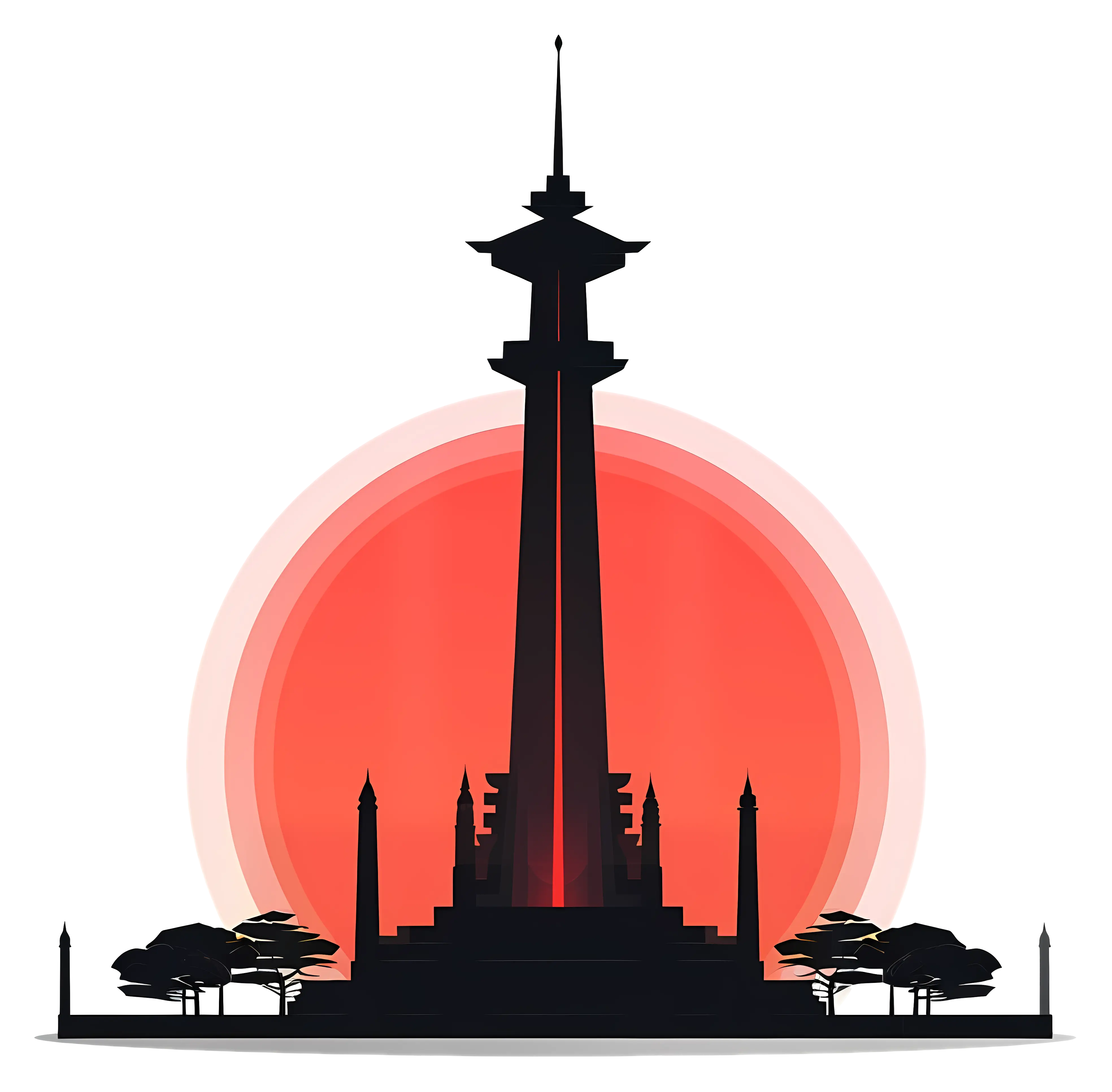 Monas Tower at Sunset