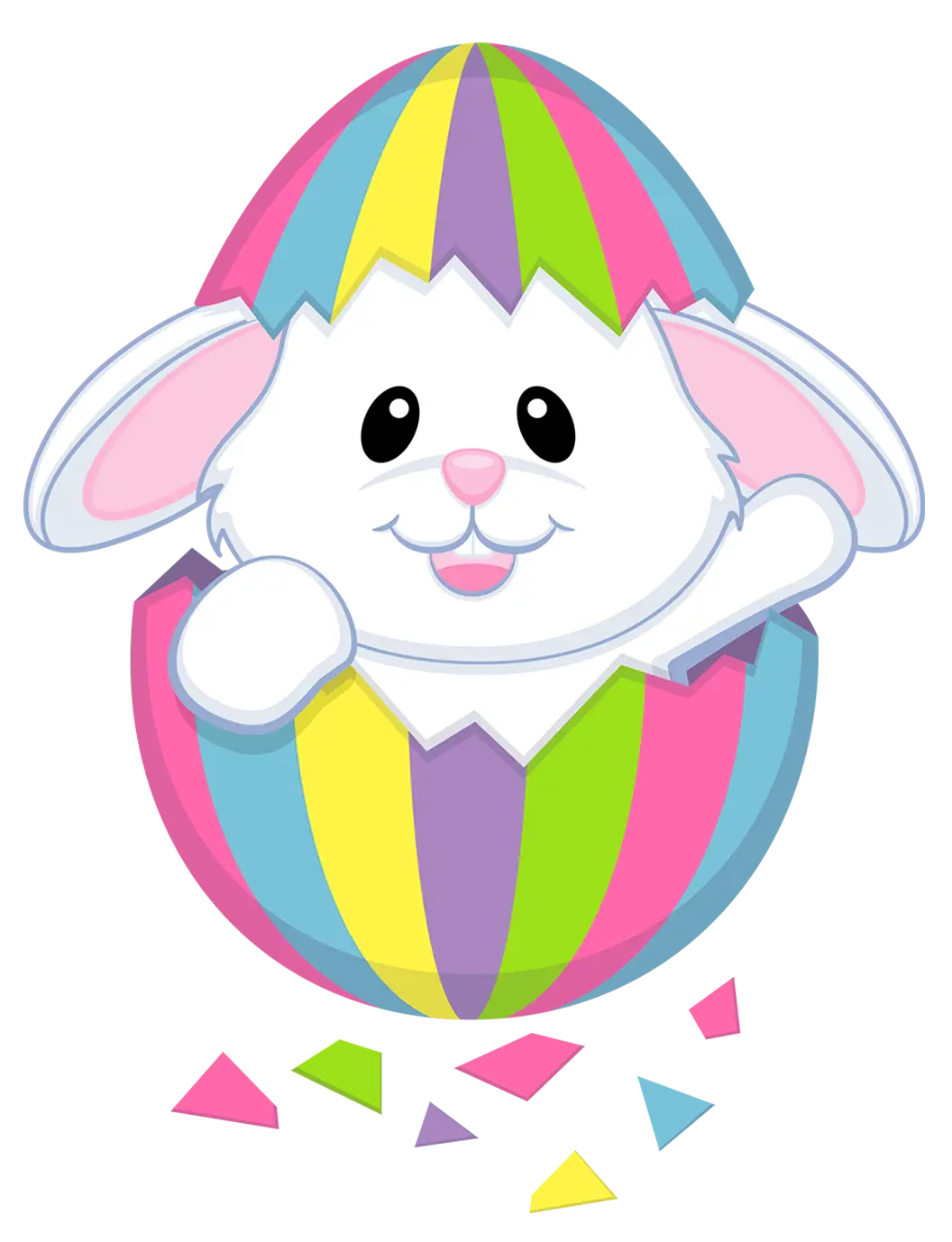 Cute Easter Bunny in Colorful Egg