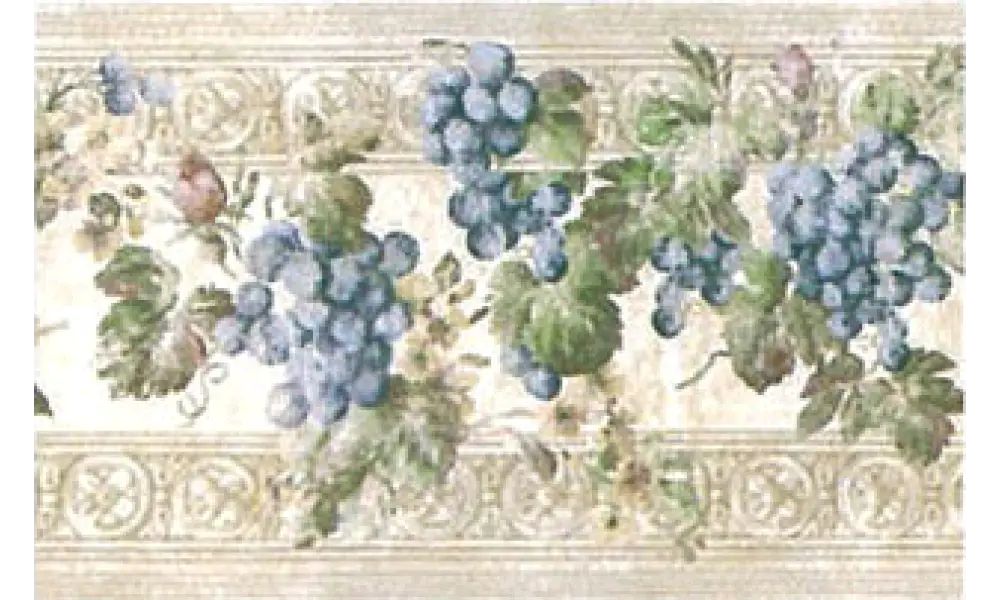 Decorative Grapes Floral Wallpaper