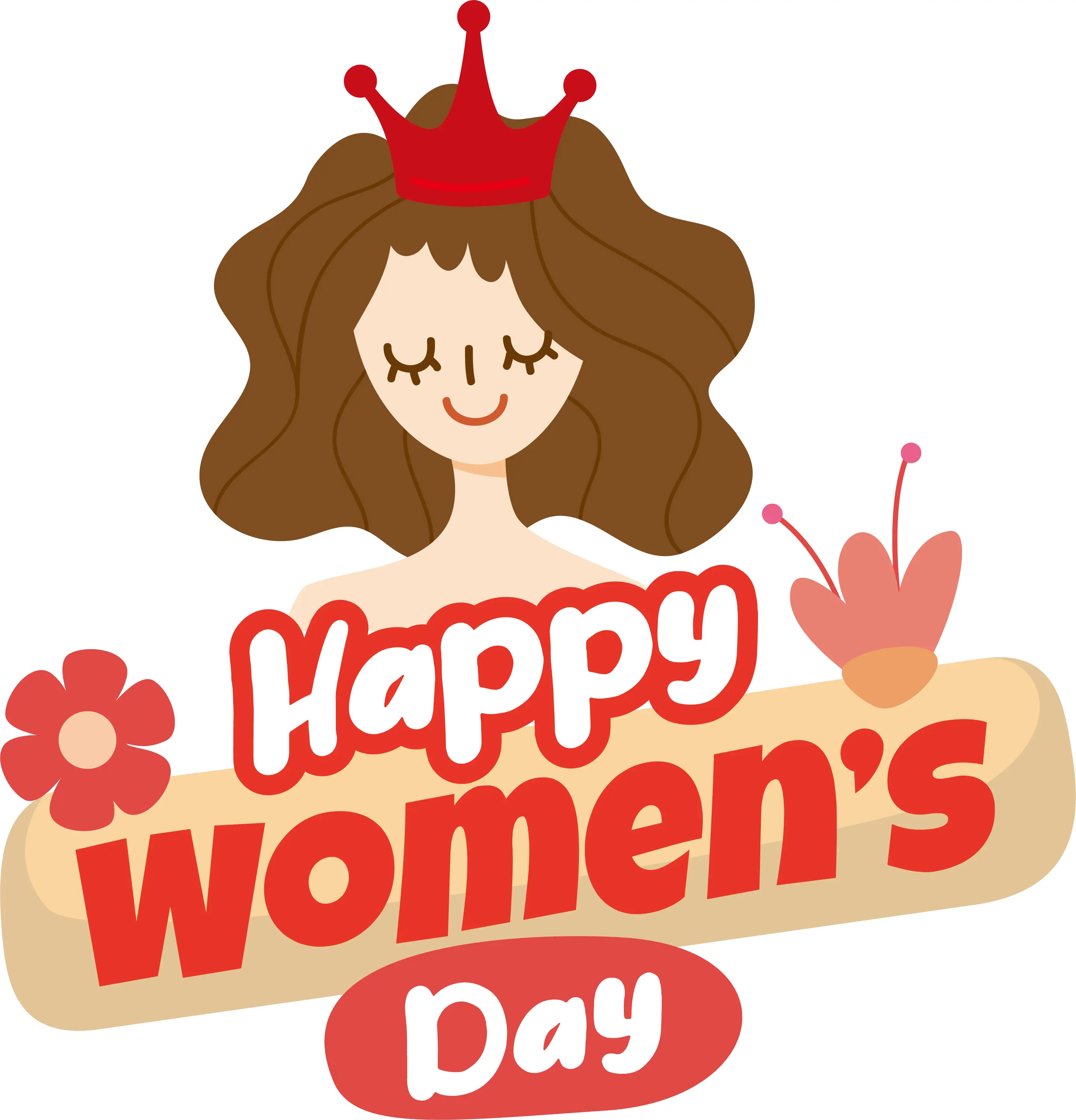 Red Crown Decoration for Happy Women&#039;s Day