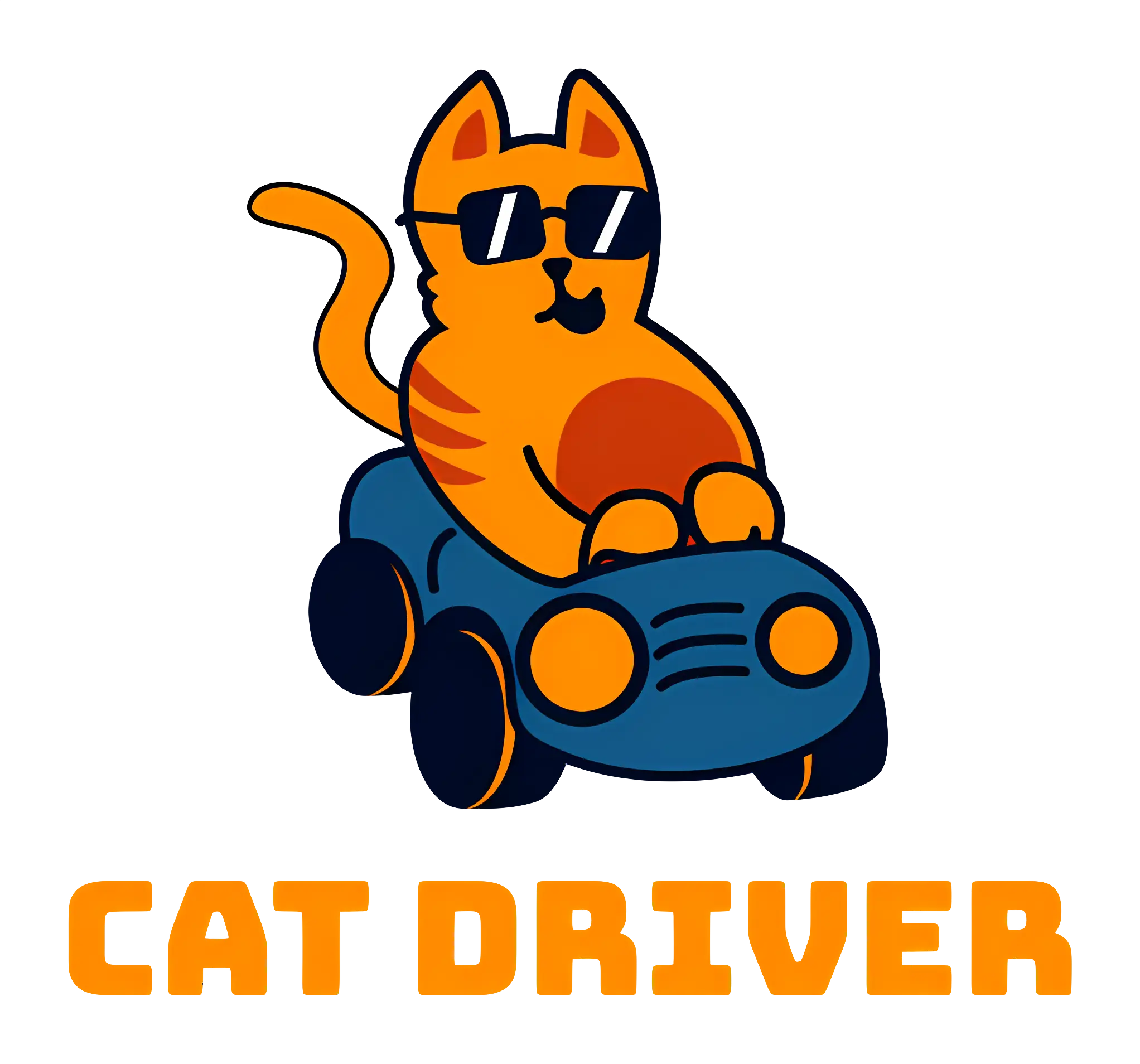 Cartoon Cat Driver Logo