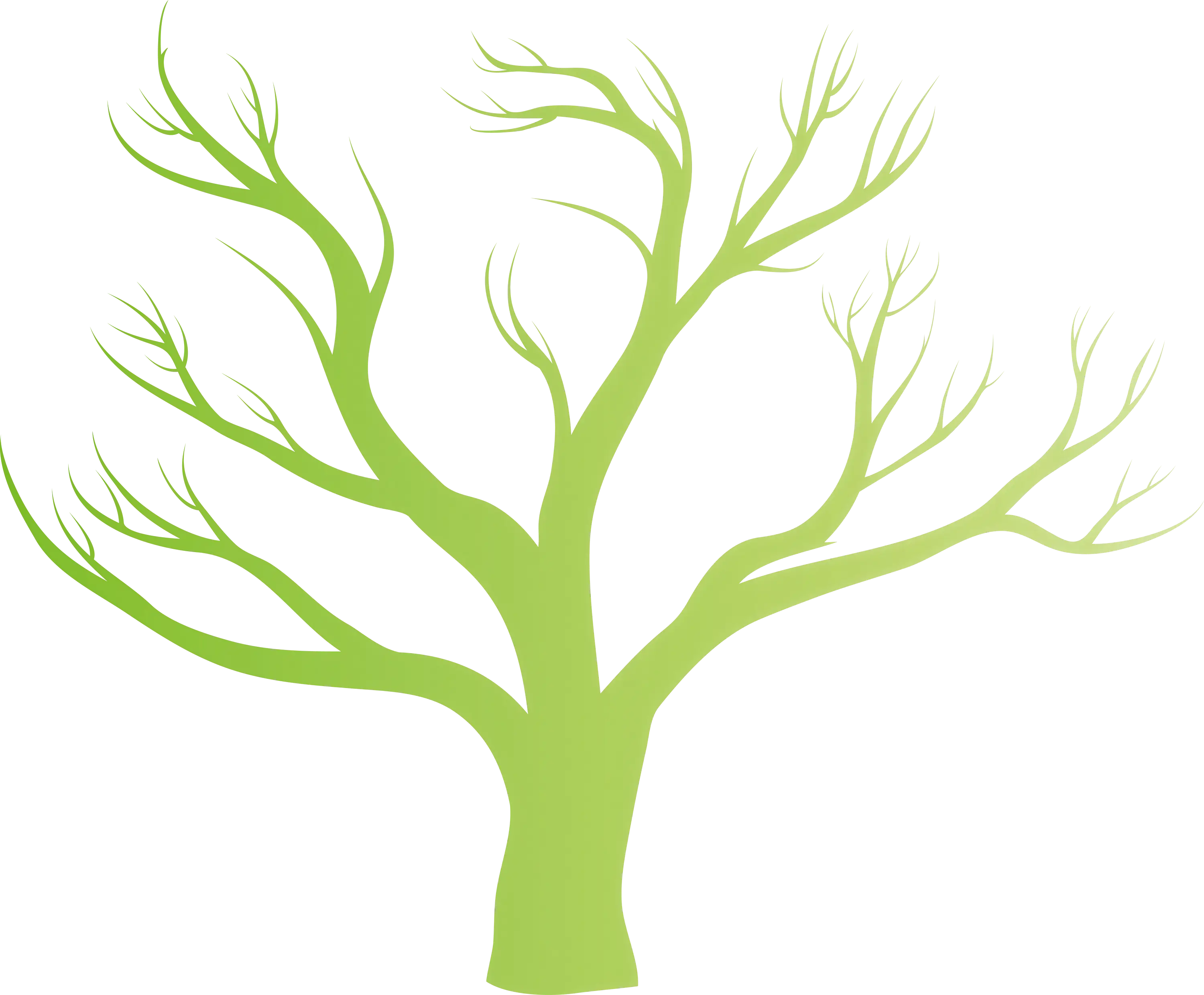 Green Tree Without Leaves Illustration