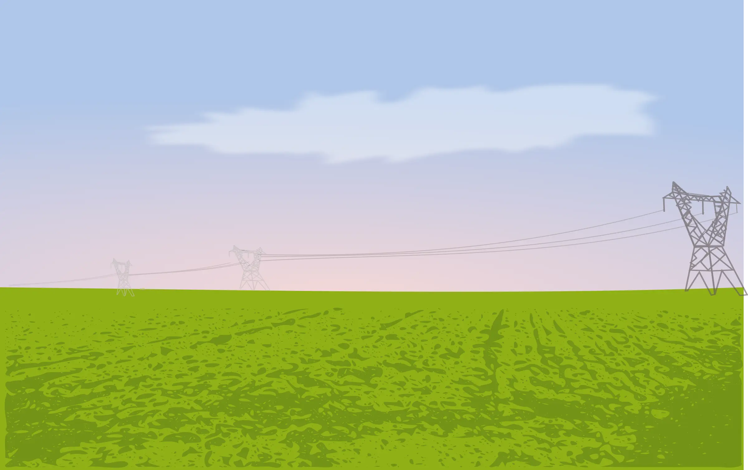 Power Lines Over Field