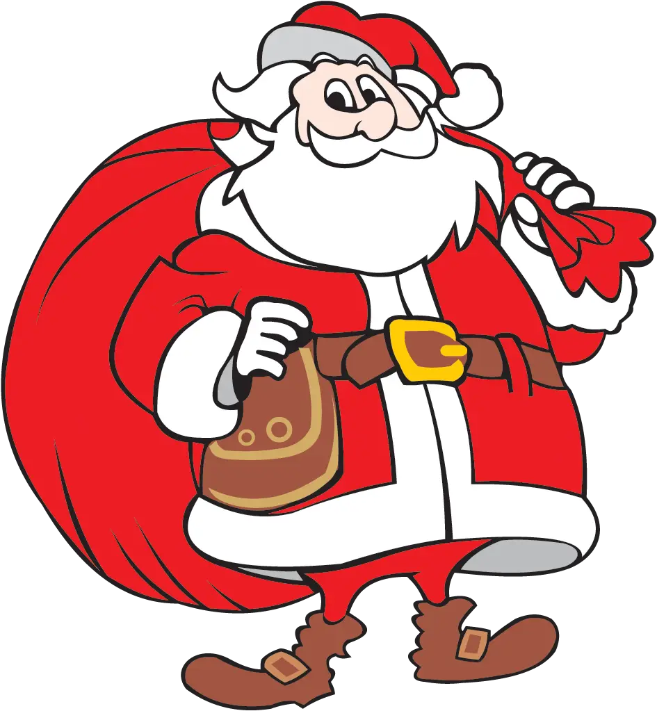 Santa Claus Carrying a Red Sack Illustration
