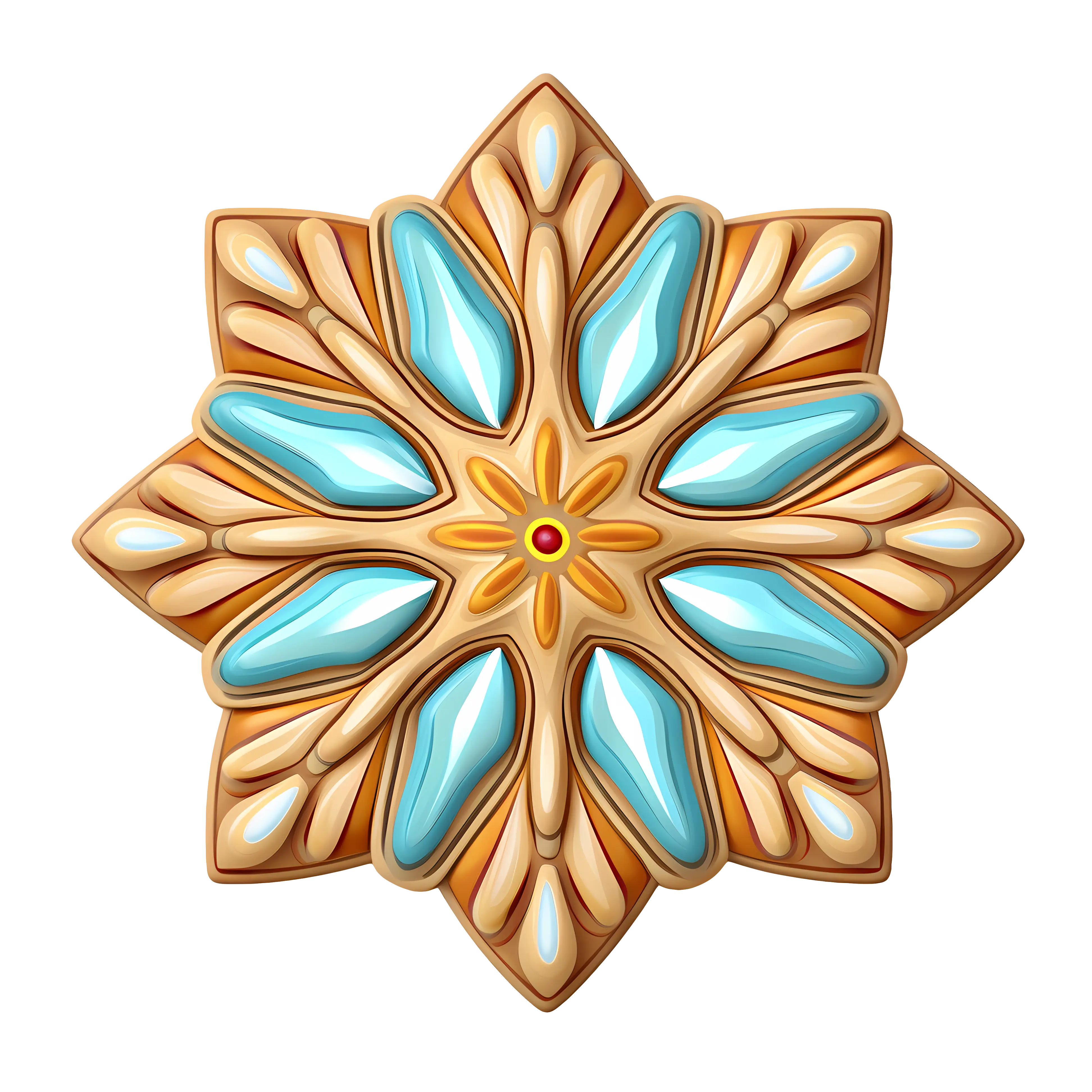 Golden and Blue Snowflake Ornament