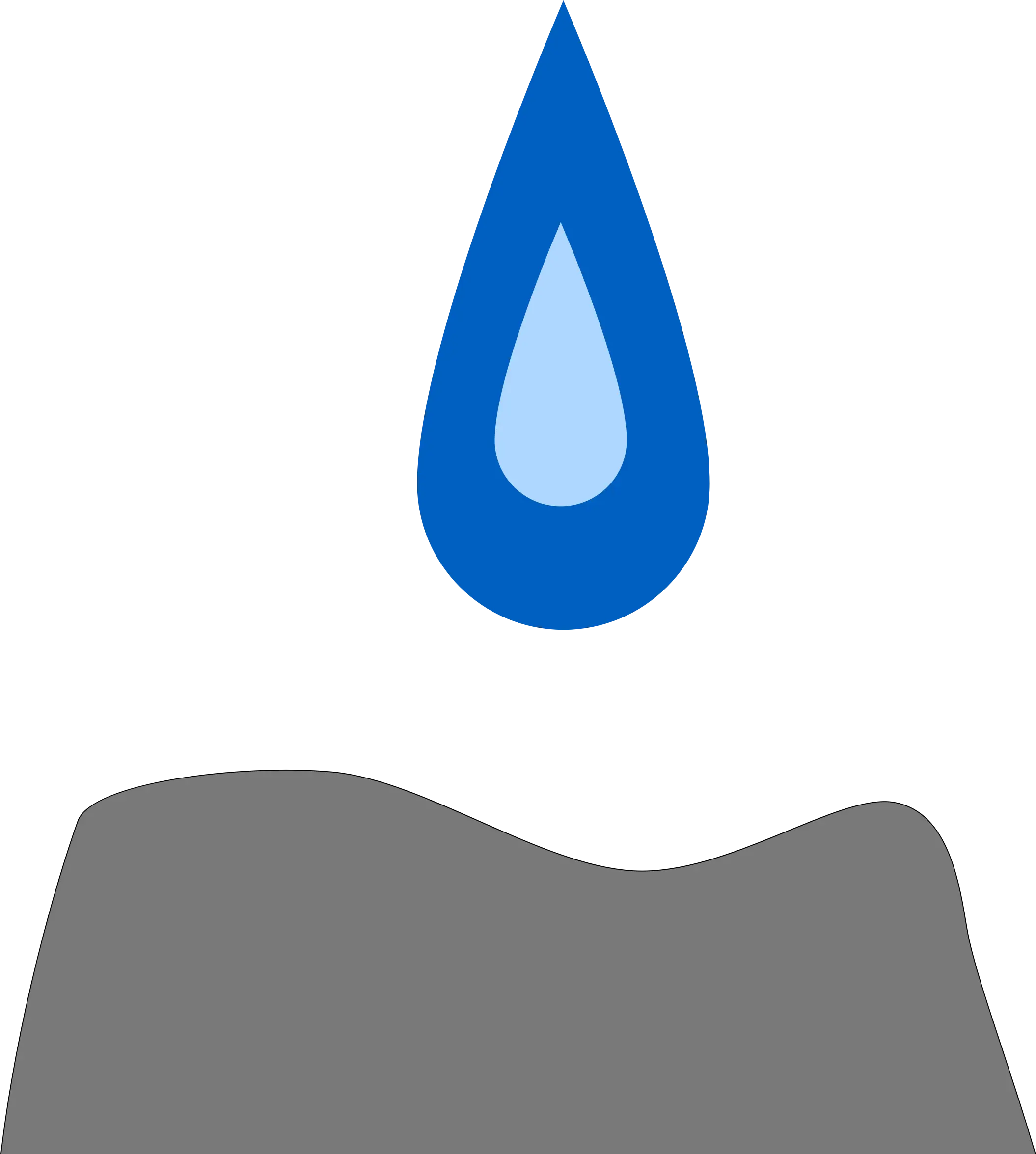 Blue Water Droplet on Surface Illustration