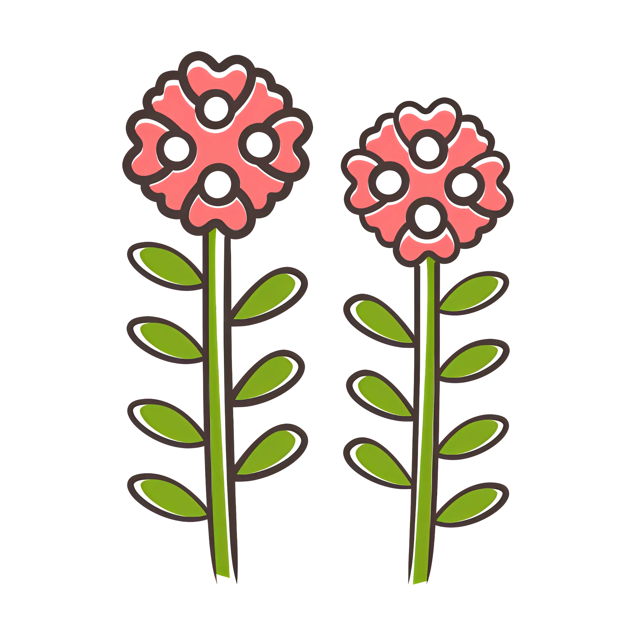 Cute Flower Stems with Blossoms